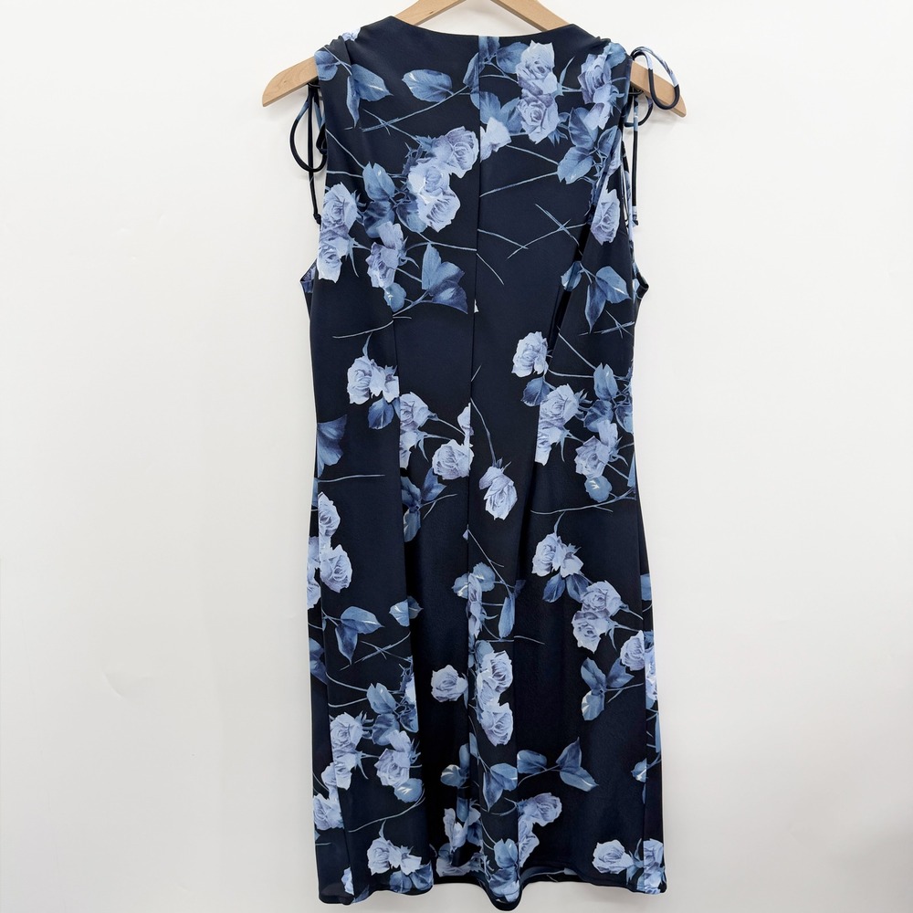 Vintage 90's Floral Sleeveless Midi Dress in Blue Size Large - Picture 2 of 7